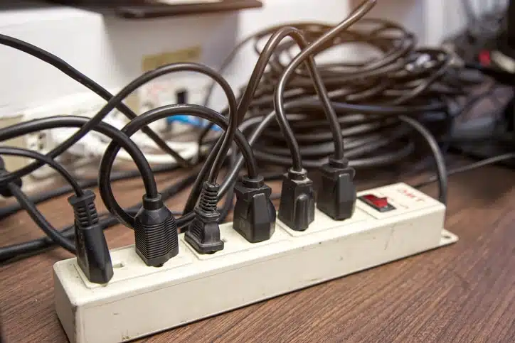 Example of an electrical safety risk found in many homes.