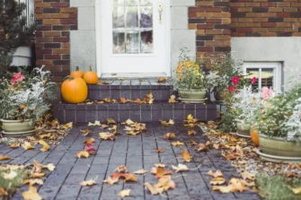 Front of home in fall. Time to prepare for winter.